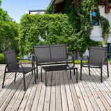 4-Piece Patio Furniture Set Garden Conversation Set with Loveseat