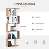 Étagère bibliothèque géométrique à 5 niveaux Étagère de présentation et de rangement Meuble de salon ou de bureau moderne pouvant servir de séparateur de pièce