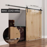 6FT Antique Sliding Barn Wood Door Hardware Kit Cabinet Closet Hanger Set for Single Door Coffee