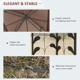 10'x10' Soft-top Steel Patio Gazebo Outdoor Sun Shelter with 2-Tier Polyester Roof