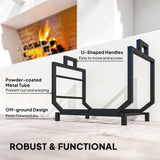 Firewood Rack Outdoor, Indoor Fire Wood Storage Rack