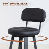 Bar Stools Set of 2, Upholstered Breakfast Bar Chairs with Footrest and Backrest for Kitchen Counter