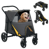 Poussette pour animaux pliable avec roues avant universelles, voiture pour chats et chiens de grande et moyenne taille