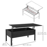 Table basse moderne de 99 cm avec plateau relevable et compartiment de rangement caché