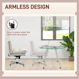 Armless Office Chair, Criss Cross Chair with Adjustable Height & Tilt Function for Home Office
