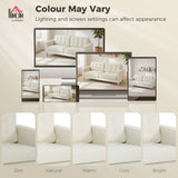 Canapé 3 places rembourré avec coussin matelassé, Causeuse moderne capitonnée avec pieds en bois