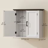 Bathroom Wall Cabinet, Farmhouse Medicine Cabinet Wall Mounted with 2 Doors and Adjustable Shelf