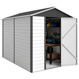 Abri de jardin 9' x 6', remise de patio extérieure avec toit en pente, porte verrouillable pour patio cour