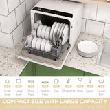 Portable Dishwasher, Counter Dishwasher with 4 Place Settings, 5 Washing Programs