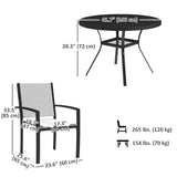 5 Piece Outdoor Dining Set with Round Table and 4 Stackable Chairs