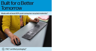 HP 725 Wireless Keyboard and Mouse Combo, Rechargeable
