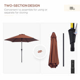 8.5FT Patio Umbrella, Round Garden Parasol with 6 Ribs, Market Sunshade Tilt Canopy w/ Crank Handle for Outdoor