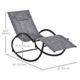 Outdoor Rocking Chair, Patio Zero Gravity Rocker with Mesh Seat and Padded Pillow for Indoor