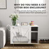 Meuble de litière pour chat avec rangement, 31,5 po x 20 po x 24 po