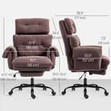 Reclining Executive Computer Desk Chair, Ergonomic Office Chair with Footrest and Thickly Padded