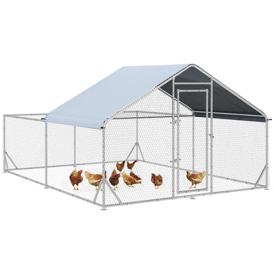 Large Metal Chicken Coop, Walk-in Poultry Cage for Ducks, 13.1' x 9.8' x 6.4'