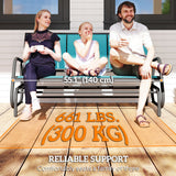 3-Seat Outdoor Glider Chair, Patio Rocking Chair, Steel Frame, Sling Fabric Seat for Garden