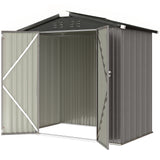 Remise de rangement extérieure 6,5' x 4', cabanon de jardin en métal avec portes doubles verrouillables