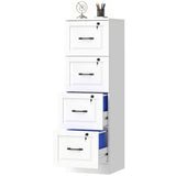 3 Drawer File Cabinet with Lock, Vertical Filing Cabinet with Adjustable Hanging Bars for A4 and Letter Size