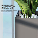 2 Pack Planter Box, 26 Inch Plastic Flower Pots with Water Level Indicator