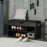 Meuble à chaussures de rangement d'entrée avec coussin rembourré