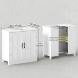 Pedestal Under Sink Cabinet, Bathroom Vanity Cabinet Storage with Double Doors and Adjustable Shelf