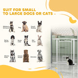 Dog Gate, Walk Through Pet Gate w/ Small Pet Door, 30