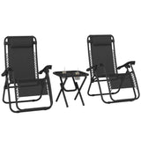 Zero Gravity Chair Set of 2 Patio Chair with Side Table Cupholders and Pillows for Pool