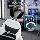 Cute Racing Gamer Chair, PU Leather Gaming Chair with Footrest, Headrest and Lumbar Support