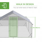 Grand enclos à poules métallique, cage à volaille accessible 13,1' x 9,8' x 6,4' pour canards