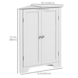 Modern Bathroom Storage Cabinet, Corner Cabinet with Doors, Bathroom Cabinet with Adjustable Shelf and Recessed Door