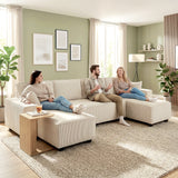 Modular U Shaped Couch, Sectional Sofa with Double Chaises and Spring Cushions