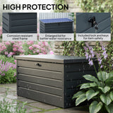Large Deck Box, Outdoor Storage Container with Lock for Pool Toys