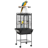 61.5 Inch Bird Cage Parakeet House for Cockatiel with Stand, Pull Out Tray, Storage Shelf, Wood Perch