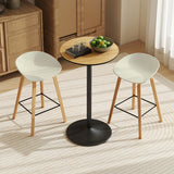 Round Table for 2, 40.2 Inch Bar Height Pub Table with Steel Frame
