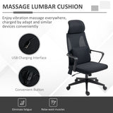 Office Chair High Back, Ergonomic Mesh Computer Chair Executive Task Chair with Massage Lumbar Support & Headrest Rocking