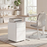 Metal Filing Cabinet 3 Drawer, Mobile Office Cabinet with Wheels for Legal, Letter, A4 File