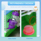 Cage à hamster 5 étages portable avec roues d'exercice tube de jeu bouteille d'eau gamelles maison et échelle pour gerbilles