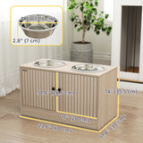Raised Dog Bowls with Storage, 2 Stainless Steel Food and Water Bowl Non-Slip