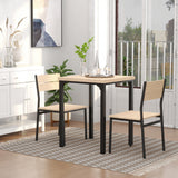 Ensemble table et 2 chaises de salle à manger, table de cuisine 3 pièces et chaises avec pieds en métal pour petits espaces