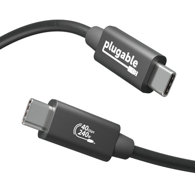Plugable Technologies USB4 Cable with 240W Charging, 3.3 Feet (1M), US