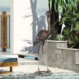 Garden Statue Heron Standing Lawn Sculpture Statue Ornament with Stakes for Lawn