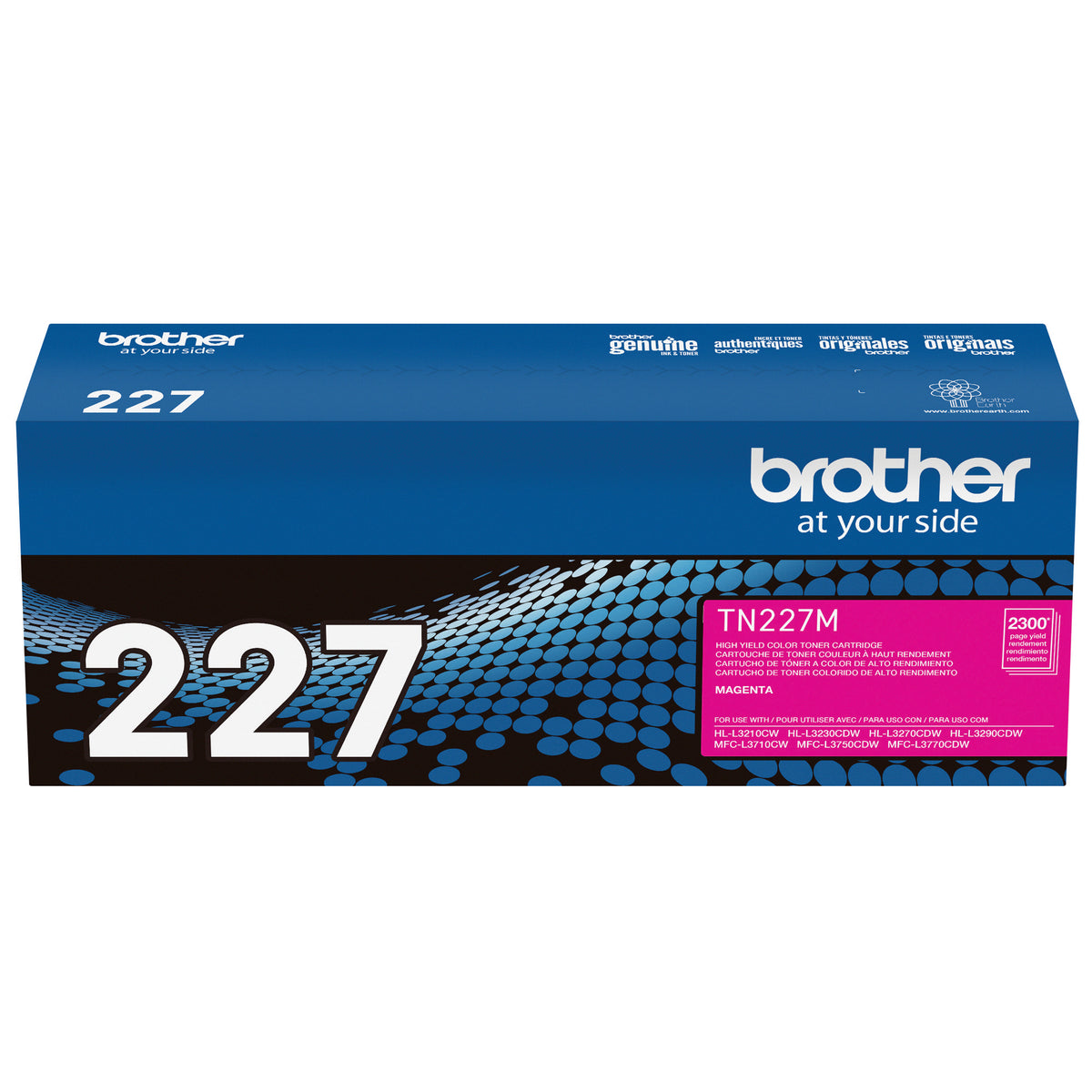 Brother Genuine TN227M High Yield Magenta Toner Cartridge