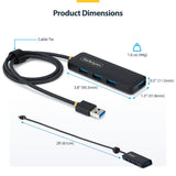 StarTech.com 4-Port USB-A Hub, 5Gbps, Bus Powered, USB-A to 4x USB-A M