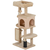 Arbre à chat de 41 po avec poteaux à griffer, lit pour chat