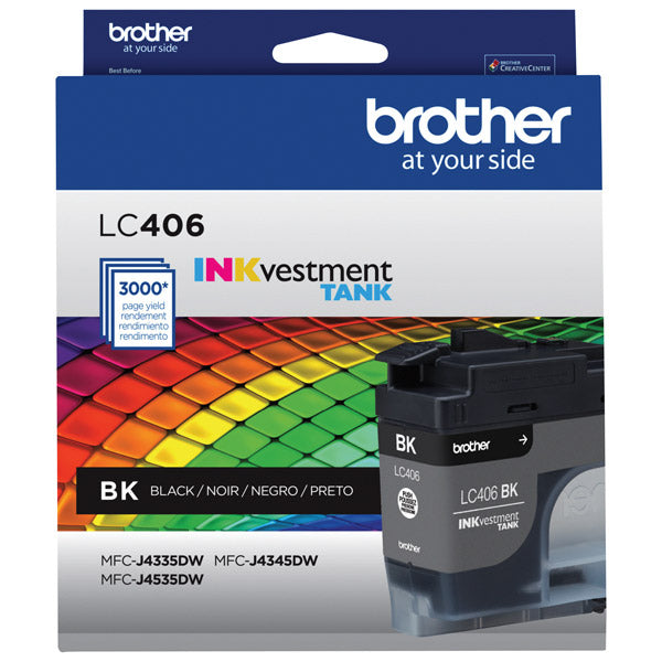 Brother Genuine LC406BKS INKvestment Tank Standard-Yield Black Ink Cartridge