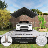 Carport 10'x20' Robuste Galvanisé Dais pour Voiture avec Trousse d'Ancrage Incluse, 3 Câbles d'Acier Renforcés