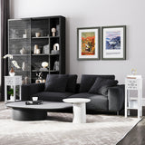 Nightstand Set of 2 with Drawer and Open Storage Shelf