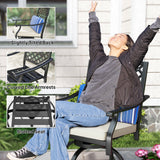 Ensemble de tabourets de bar extérieurs, lot de 2, Chaises de patio pivotantes hauteur de bar avec coussin, repose-pieds et oreiller pour bord de piscine