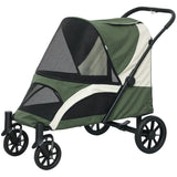 Foldable Pet Stroller for Medium Dogs with Four Big Wheels, Shock-Absorbing Frame